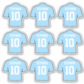 Lichte Hemelblauwe Voetbalshirts Sticker (Voorkant)