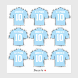 Lichte Hemelblauwe Voetbalshirts Sticker