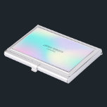 Lichte holografische achtergrond visitekaarthouder<br><div class="desc">Afbeelding pasteltonen holografische achtergrond modern irdescent design.</div>