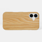 Lichte houtbordtexturen iPhone 16 hoesje (Achterkant horizontaal)