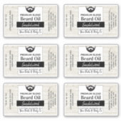 Lichte houten baard olie etiketten met ingrediënte sticker (Voorkant)