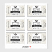 Lichte houten baard olie etiketten met ingrediënte sticker (Vel)