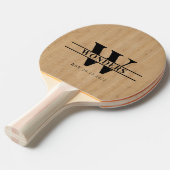 Lichte houtnerf op maat gemonogrammeerd tafeltennisbatje (Voorkant Gekanteld)