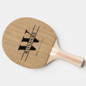 Lichte houtnerf op maat gemonogrammeerd tafeltennisbatje (Zijkant)