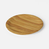 Lichte houtnerf papieren bordje (Gekanteld)