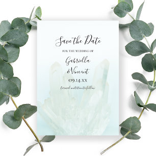 Lichte Ijsblauwe Kristallen Trouw Save the Date