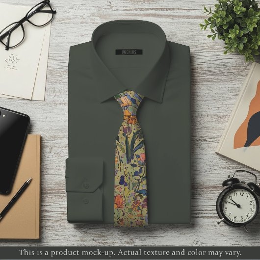 Lichte Impressionistische Bloemenkraagdas Stropdas