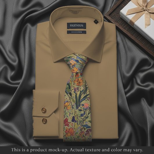 Lichte Impressionistische Bloemenkraagdas Stropdas