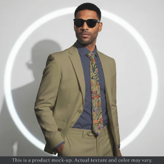 Lichte Impressionistische Bloemenkraagdas Stropdas