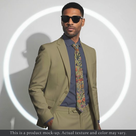 Lichte Impressionistische Bloemenkraagdas Stropdas