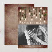  lichte industriële brick botanische bruiloft save the date (Voorkant / Achterkant)