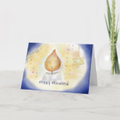 Lichte kaarsen Happy Chanoeka waterverf Kaart (Voorkant)