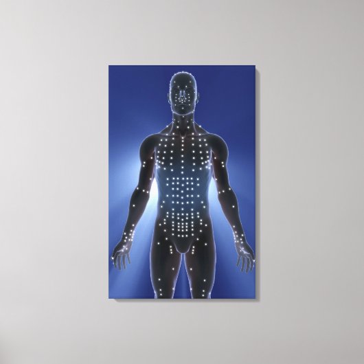 Lichte kaart van acupunctiepunten canvas afdruk (Voorkant)