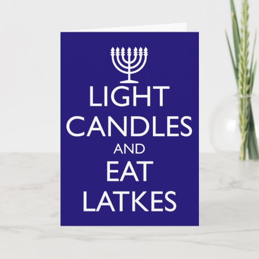 LICHTE KANSEN EN EAT LATKES FEESTDAGEN KAART (Voorkant)
