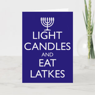 LICHTE KANSEN EN EAT LATKES FEESTDAGEN KAART