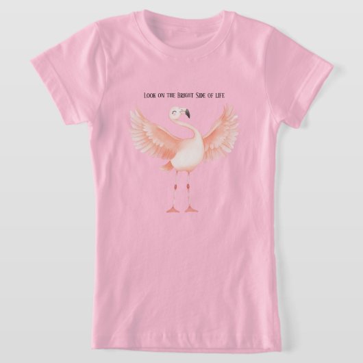 Lichte Kant van het Leven Roze Flamingo T-shirt (Laagn)