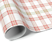 Lichte Kerst Geplakt Wit en Vakantie Rood Cadeaupapier (Rol Hoek)