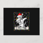 lichte kerst van het dabbing schnauzer santa briefkaart (Voorkant)
