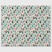 Lichte Kerstbomen Bos Kerstmis Patroon Geschenk Cadeaupapier (Vlak)