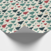 Lichte Kerstbomen Bos Xmas Patroon Gift Cadeaupapier (Hoek)