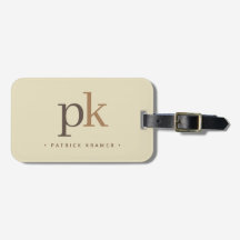 Lichte Khaki Twee Tons Minimalistische Monogram