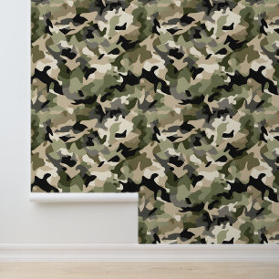 Lichte klassieke camouflage behang