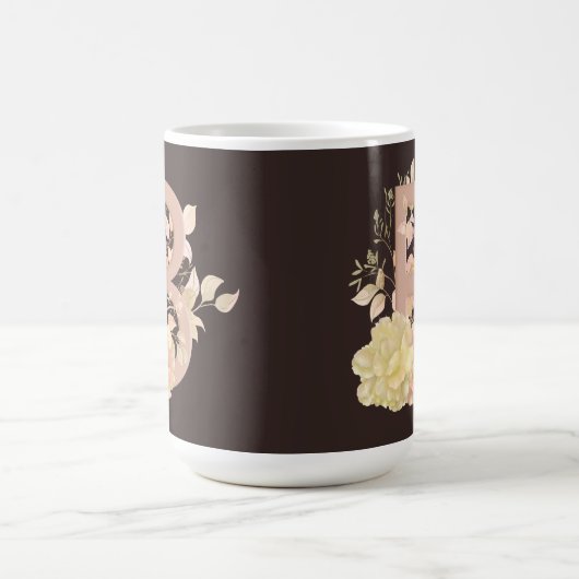  lichte kleur beige roze Rozen letter B Koffiemok (Center)