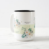 Lichte kleur Floral Aangepaste tekst Tweekleurige Koffiemok (Voorkant links)