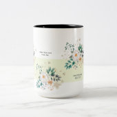Lichte kleur Floral Aangepaste tekst Tweekleurige Koffiemok (Center)