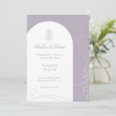 Lichte Kleur hand getrokken minimale bruiloft Kaart (Staand voorkant)