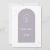 Lichte Kleur hand getrokken minimale bruiloft Kaart (Achterkant)