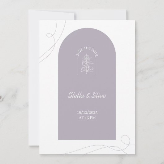 Lichte Kleur hand getrokken minimale bruiloft Kaart (Achterkant)