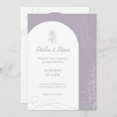 Lichte Kleur hand getrokken minimale bruiloft Kaart (Voorkant / Achterkant)