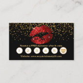 Lichte kleur met Gold Confetti en  rode lips Visitekaartje (Achterkant)