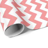 Lichte Koraal Chevron Cadeaupapier (Rol Hoek)