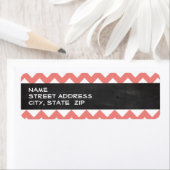 Lichte koraal Chevron strepen; krijtbord look Etiket (Insitu)