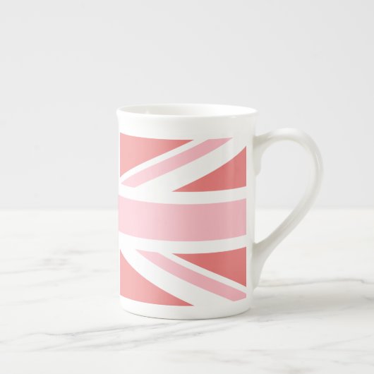 Lichte koraal- en roze uniale aansluiting porselein kop (Rechts)