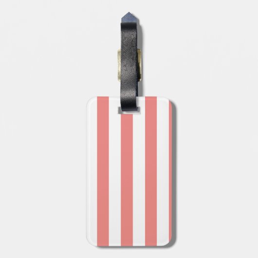 Lichte koraal horizontale strepen bagagelabel (Achterkant verticaal)
