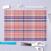 Lichte koraal, marineblauw, witte preppy Madras Ps Tissuepapier (Craft)