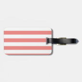 Lichte Koraalrode Horizontale Strepen Bagagelabel (Achterkant horizontaal)