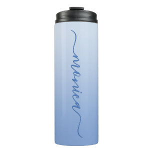 Lichte korenbloem blauwe verloop elegante handteke thermosbeker