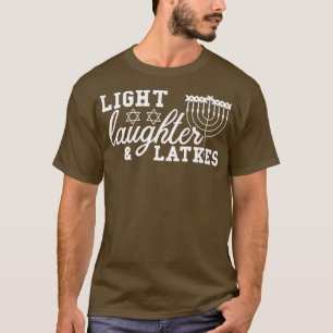 Lichte Lach Latkes Hanukkah Joods Festival Mannen T-shirt