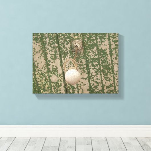 Lichte lamp en groene pellerverf canvas afdruk (Insitu (Houten vloer))