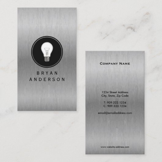 Lichte lamp Logo Visitekaartje (Voorkant / Achterkant)
