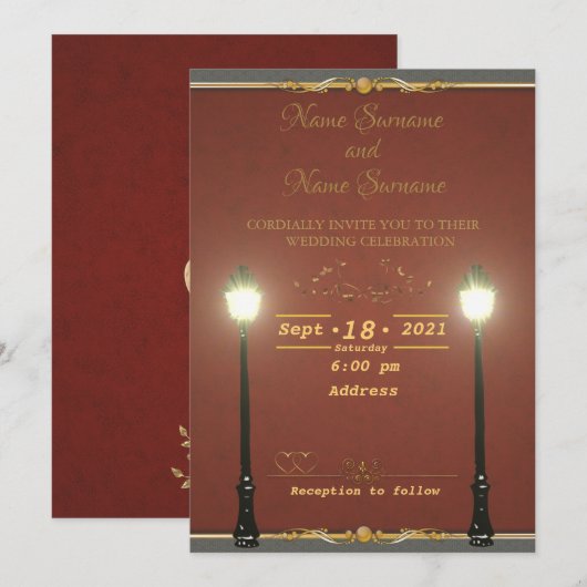 Lichte lantaarnpaal kaart (Voorkant / Achterkant)