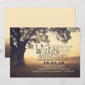 lichte lantaarntjes boom rustieke huwelijksverjaar kaart (Voorkant / Achterkant)