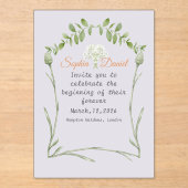 Lichte lavendel acryl bruiloft uitnodiging (Voorkant)