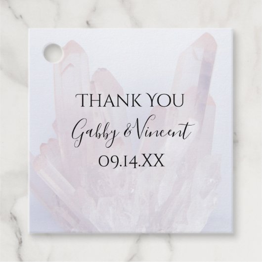 Lichte lavendel Crystals Weddenschap Bedankt Bedankjes Labels (Voorkant)