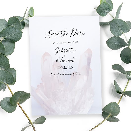 Lichte lavendel Crystals Weddenschap Save the Date