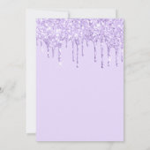 Lichte lavendel glitter druppels quinceañera kaart (Achterkant)